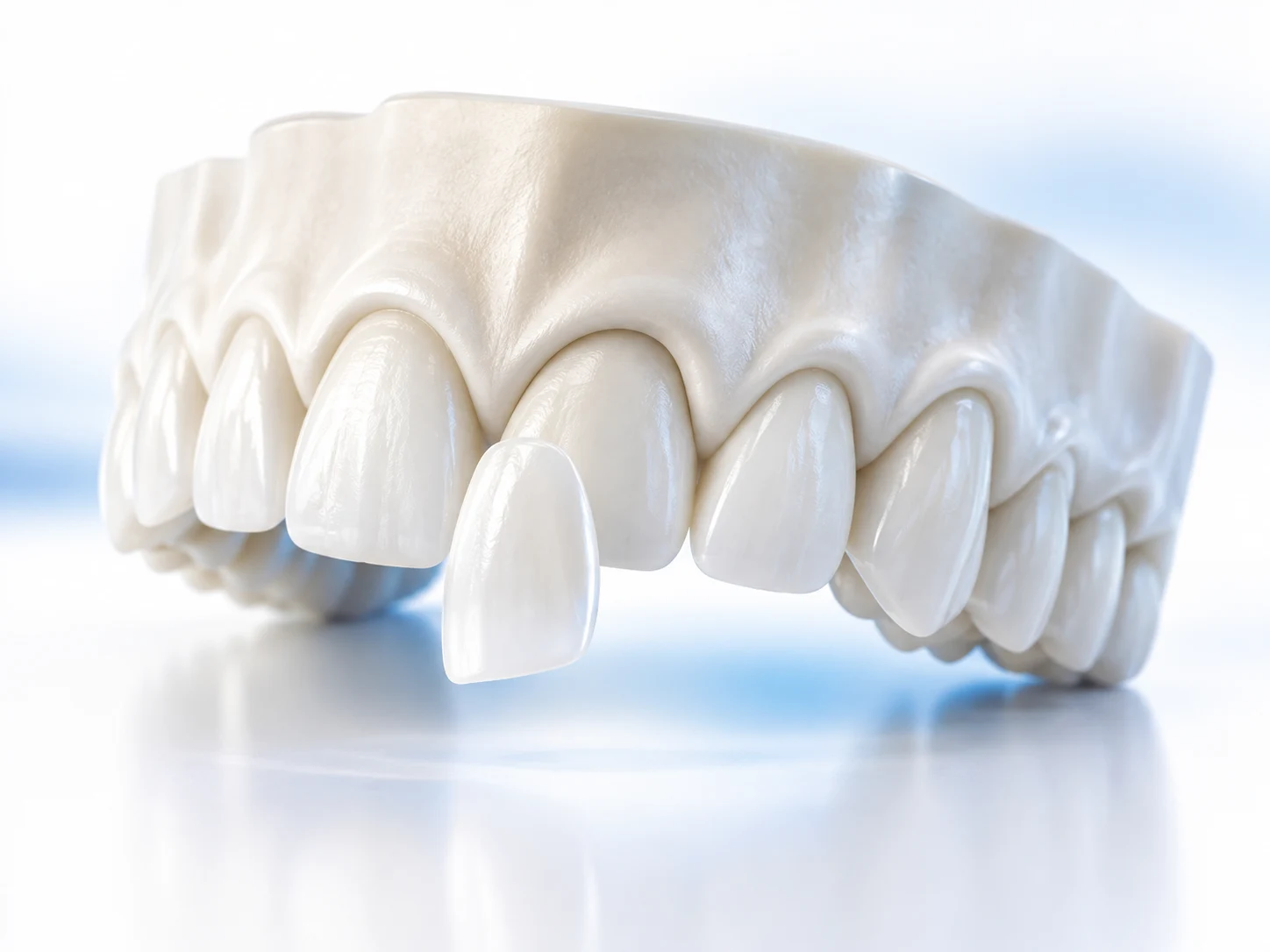 Illustrative porcelain veneer and dental model